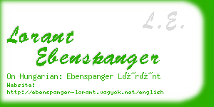 lorant ebenspanger business card